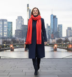 Maxi Schal aus 100% Baby-Alpaka mit Fransen - Orange