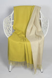Baby Alpaka Wolldecke Doubleface Gelb/Beige